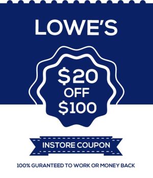 Lowes $20 off $100 coupon